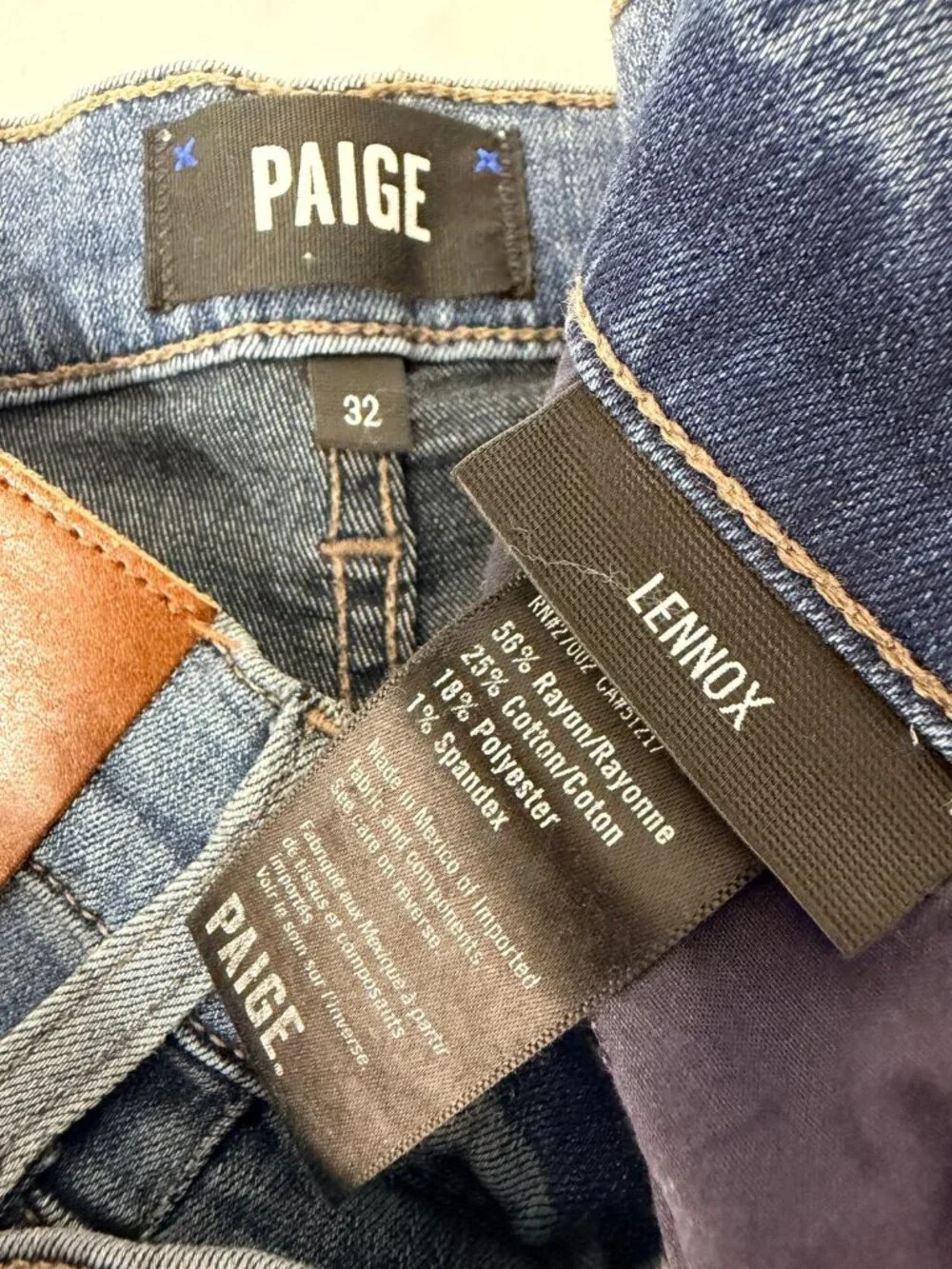 PAIGE Lennox Men's Jeans Size 32 Blue Slim Straight Stretch Premium Denim